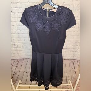 Ted Baker Navy Mini Dress with Embroidery